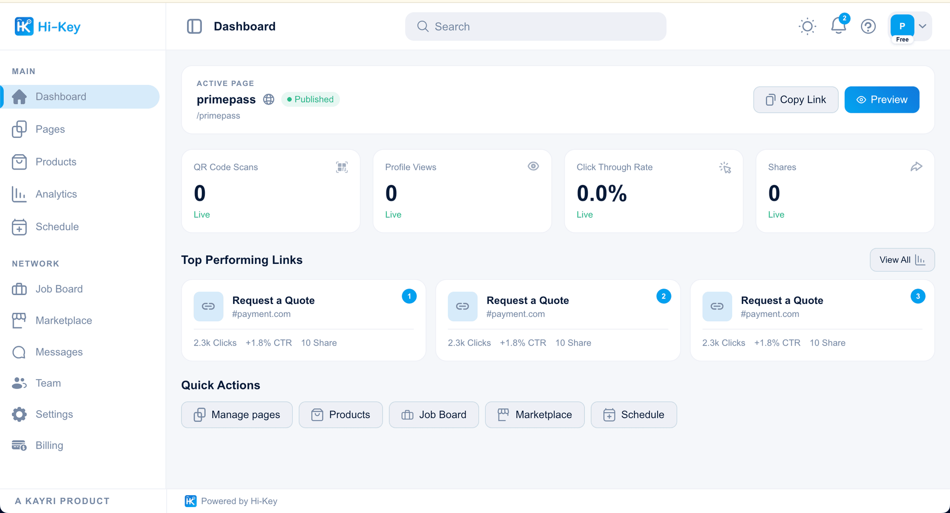HiKey Link & Creator Platform